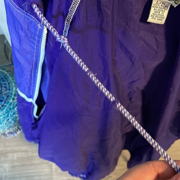 Vintage Jacques Moret Windbreaker size L/Xl 100% Nylon full Zip purple - Picture 6 of 6